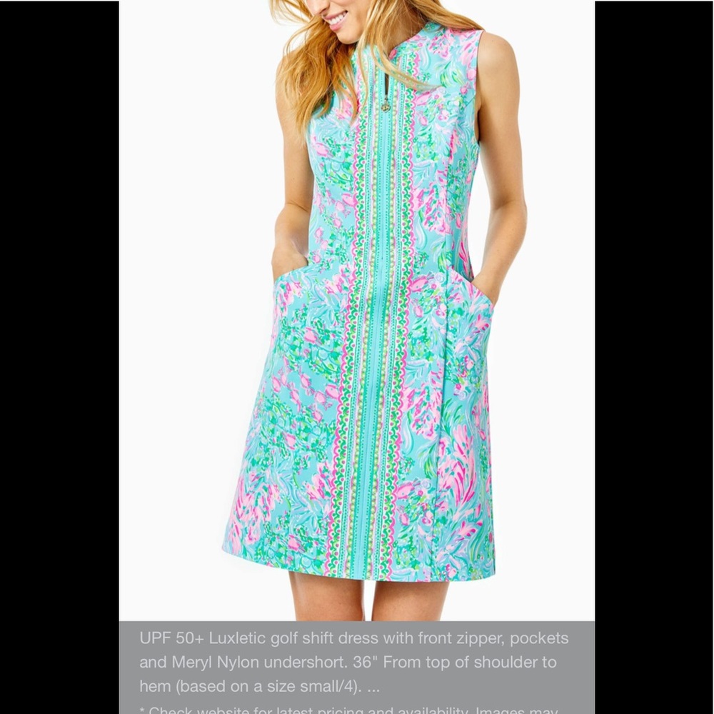 Lilly Pulitzer Courtney Luxletic Shift Dress, sz 12. Worn once.